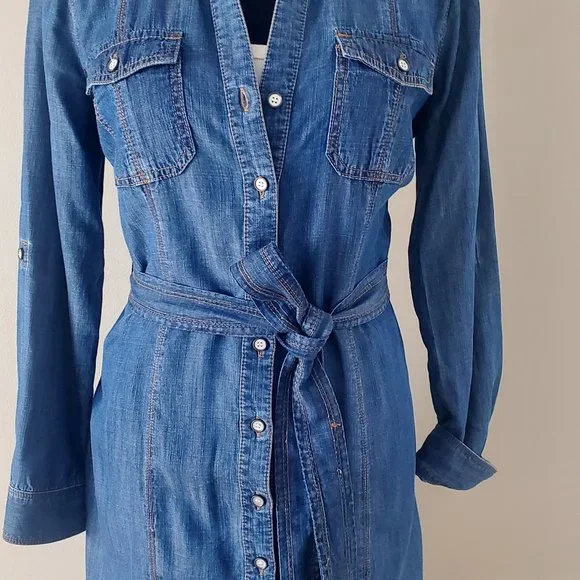 white christmas dresses TYRANA Denim Dress D124387-W1322 main image 1